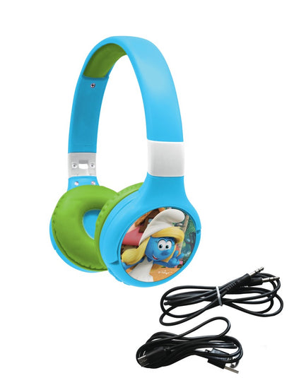 Lexibook 2v1 bluetooth skládací sluchátka Šmoulové s limitem hlasitosti