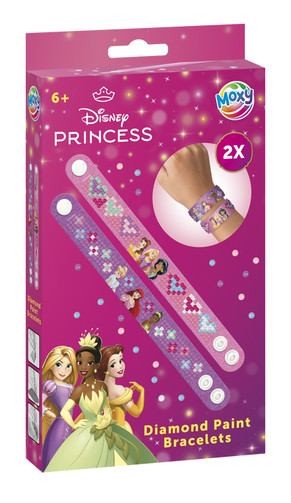 Diamantové malování Disney Princezny - výroba náramků 2 ks