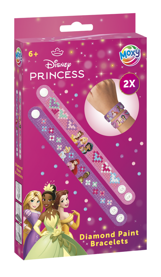 Diamantové malování Disney Princezny - výroba náramků 2 ks