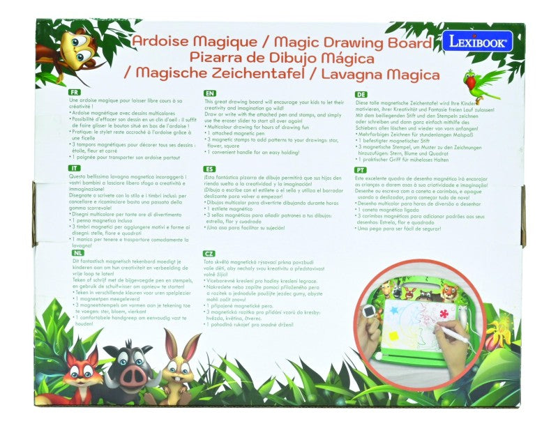 Lexibook vícebarevná kreslící tabulka Zvířátka s razítky
