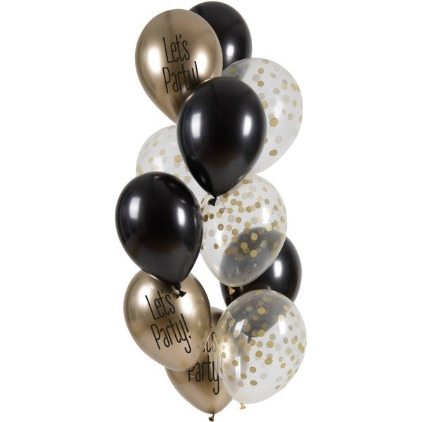 Balónky latexové Lets Party Black Tie 33 cm 12 ks