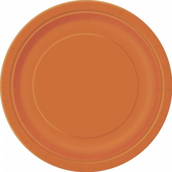 Talířky papírové oranžové 17cm 8ks