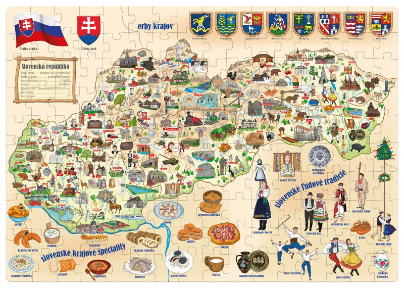 Puzzle - Mapa Slovenska 160 ks