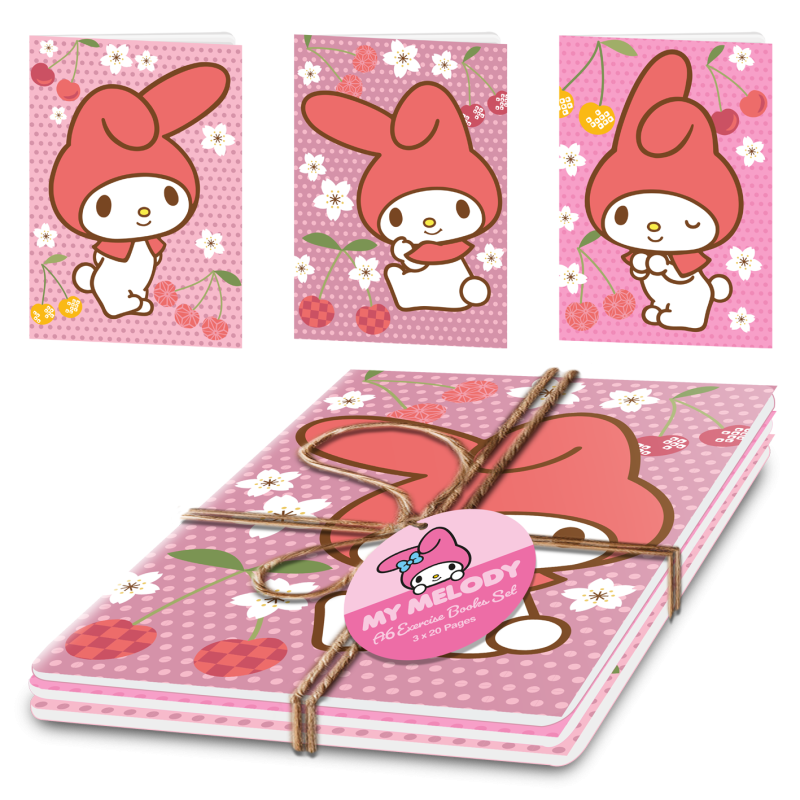 My Melody set sešitů A5, 3 ks