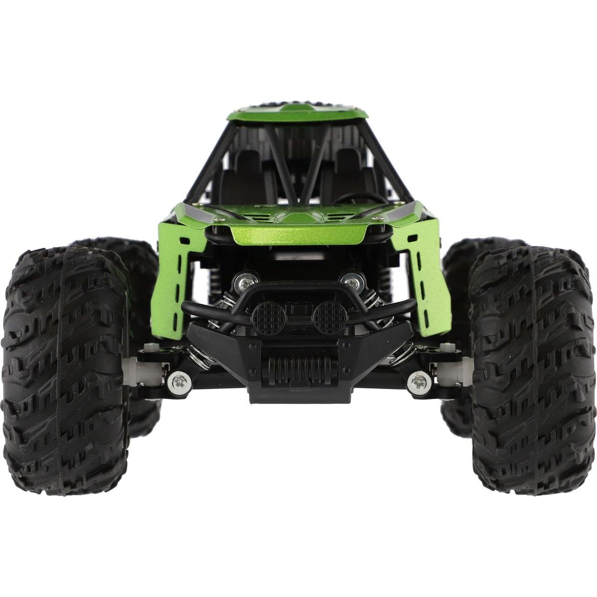 Auto RC buggy terénní zelené 22cm plast 2,4GHz na baterie + dobíjecí pack v krabici 32x16x18cm