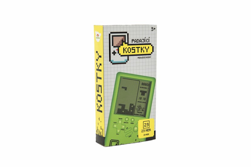 Digitální hra Padající kostky hlavolam plast 14x7 cm zelená