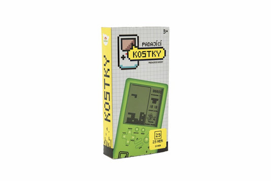 Digitální hra Padající kostky hlavolam plast 14x7 cm zelená