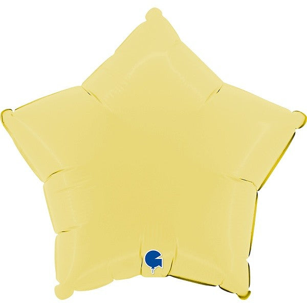 Balónek foliový Hvězda matně žlutá 46 cm