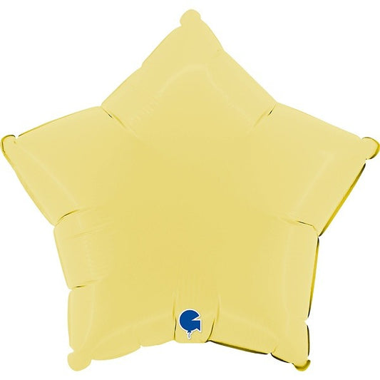 Balónek foliový Hvězda matně žlutá 46 cm