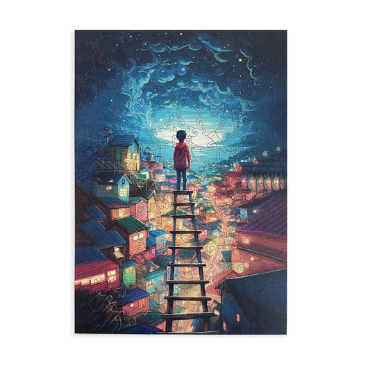 Wooden puzzle Magical Town A3