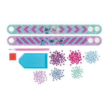 Diamantové malování Stitch - výroba náramků 2 ks