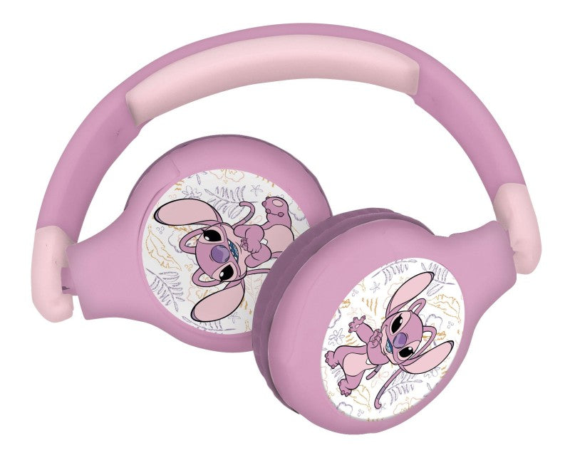 Lexibook 2v1 bluetooth skládací sluchátka Stitch Angel s limitem hlasitosti