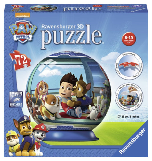 PuzzleBall 3D Tlapková Patrola 72 dílků