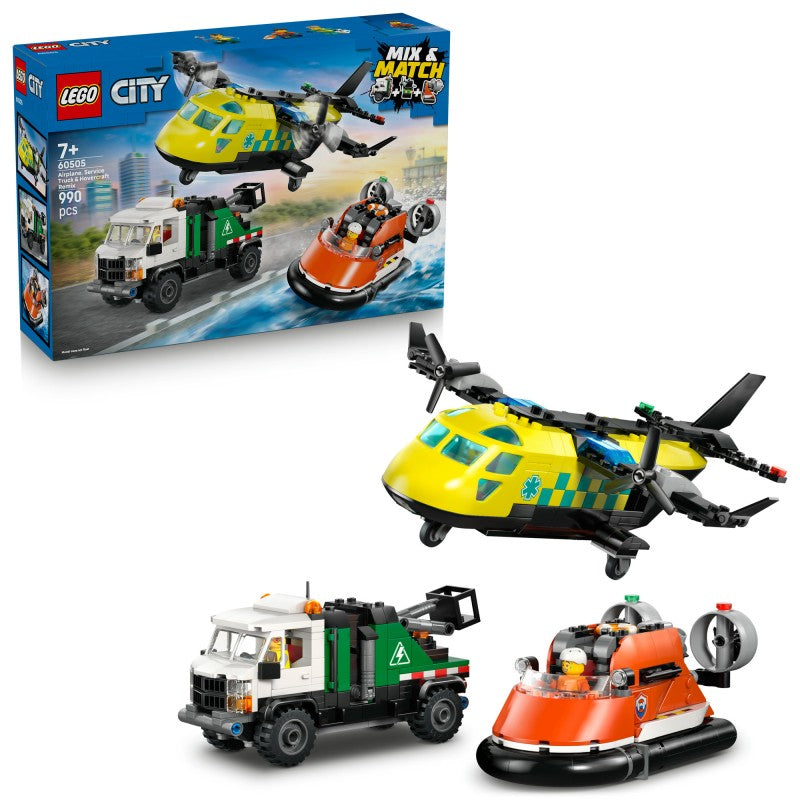 LEGO® 60505 City Remix: Letadlo, servisní vůz a vznášedlo