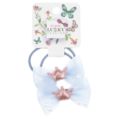 Lukky Fashion Gumičky set, mašle s korálky, dvojbalení (asst 4) žluté