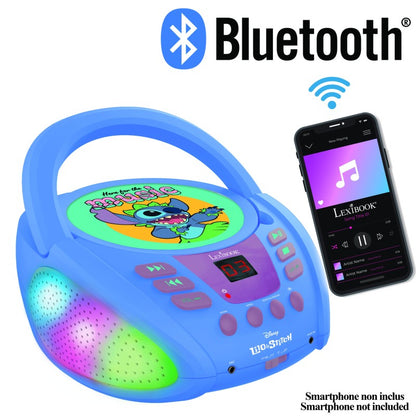 Lexibook CD přehrávač Stitch s bluetooth a světelnými efekty