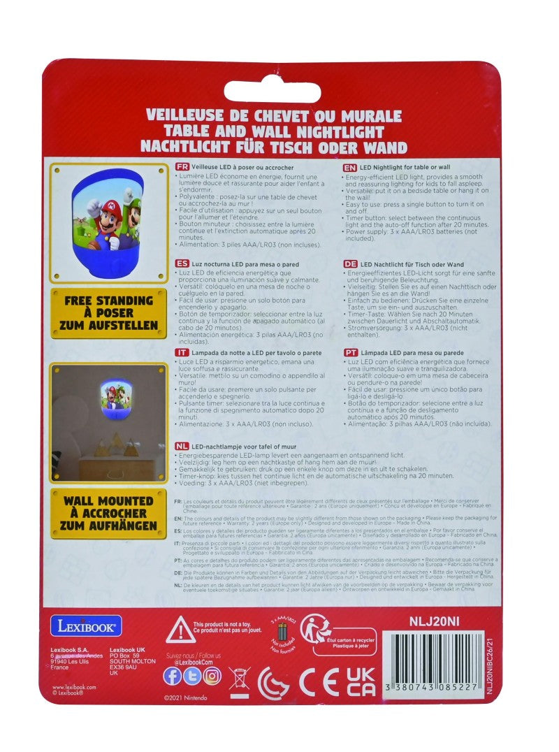 Lexibook stolní a nástěnná lampička Super Mario
