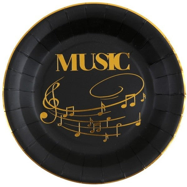 Talíře černé Music 10ks
