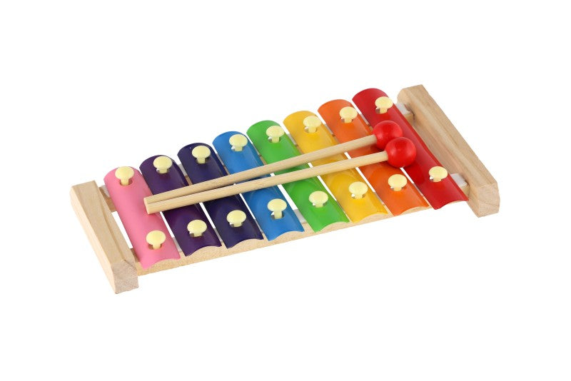Xylofon dřevo/kov 24 cm s paličkami