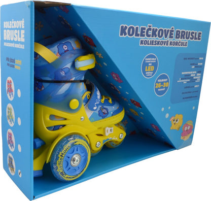 Dětské svítící kolečkové brusle - Modré (vel. 26-30)