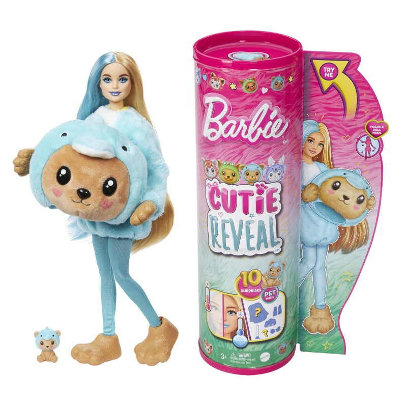 Barbie cutie reveal Barbie v kostýmu Zajíček ve fialovém kostýmu roztomilé Koaly
