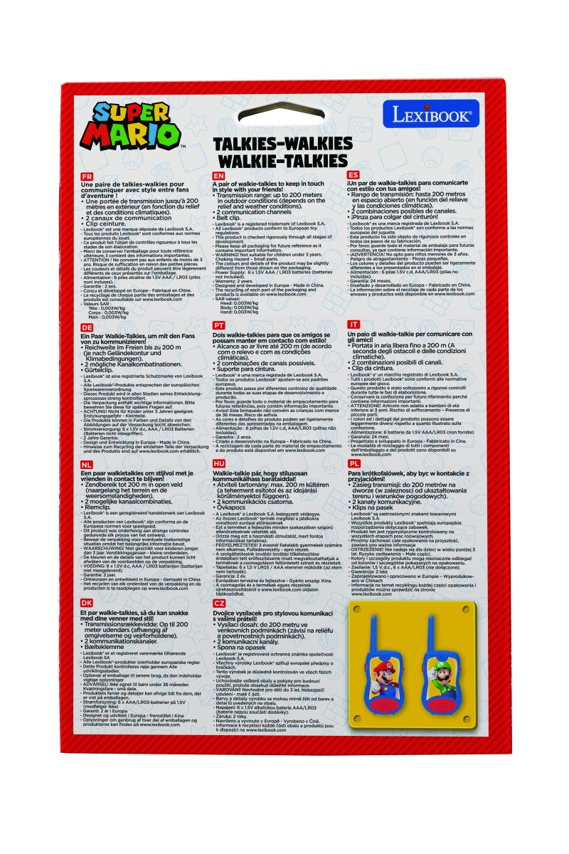 Lexibook vysílačky Super Mario s dosahem 200 m