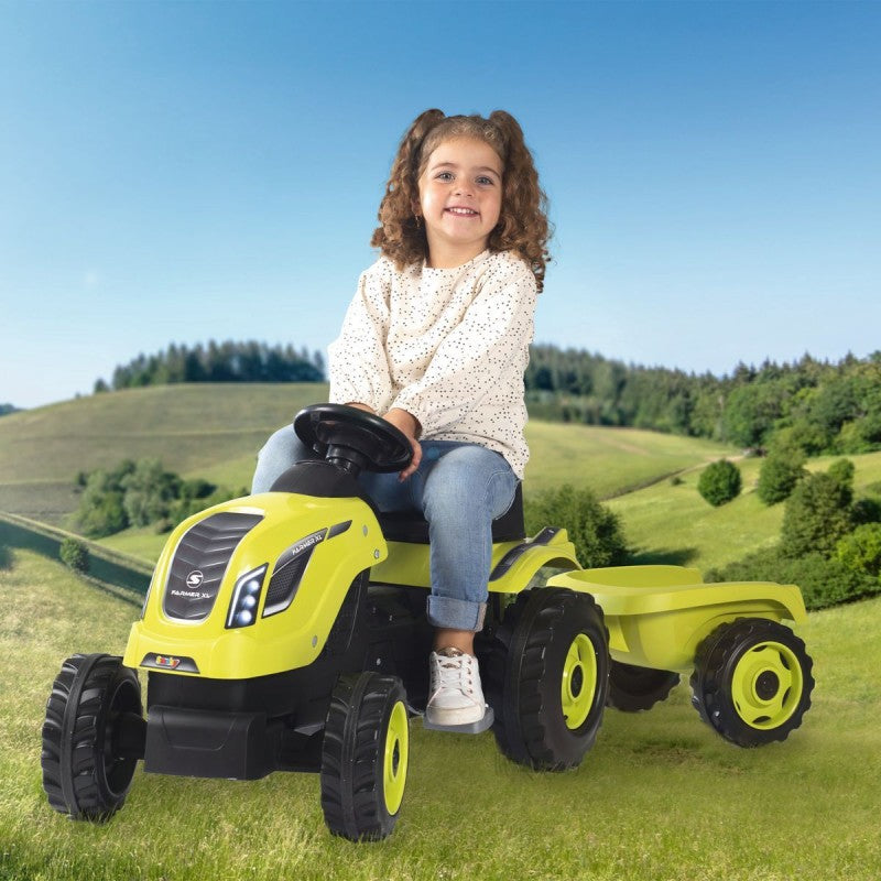 Smoby Šlapací traktor Farmer XL zelený s vozíkem 710130