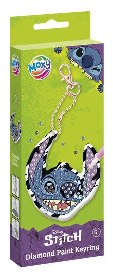 Diamantové malování Stitch - výroba klíčenky