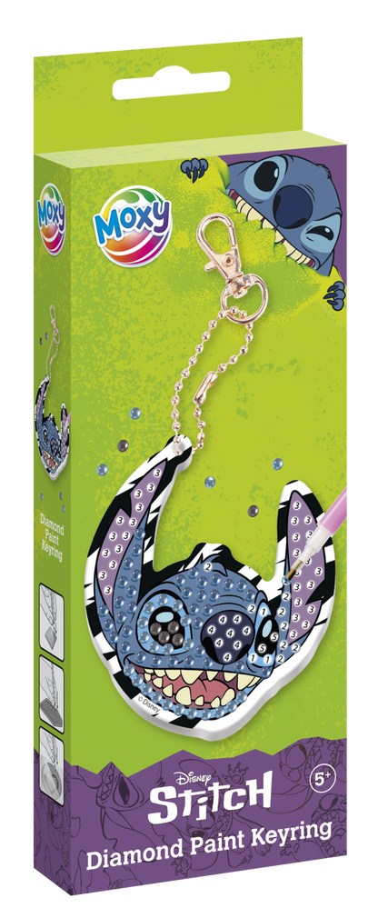 Diamantové malování Stitch - výroba klíčenky