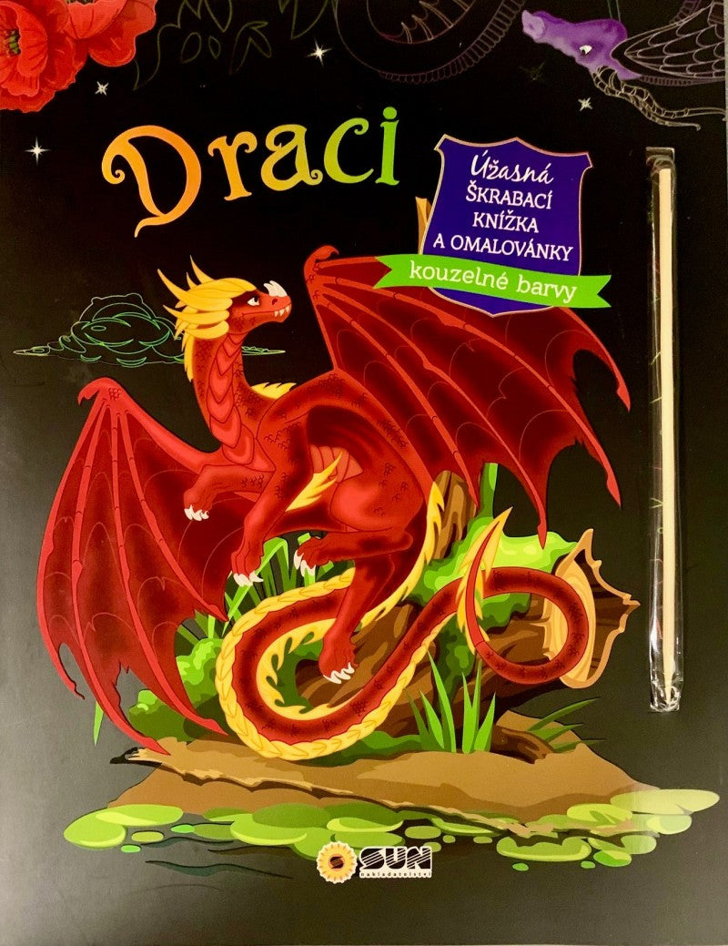 Draci - úžasná škrábací knížka a omalovánky