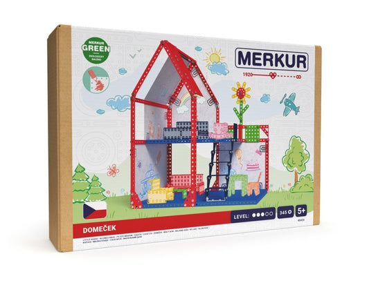 Merkur Domeček pro panenky, 34x39x25 cm, 345 dílků