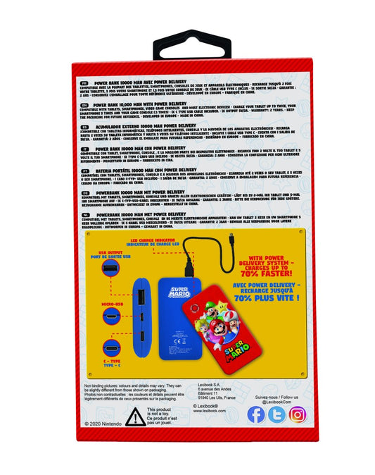 Lexibook rychlonabíjecí power banka Super Mario 10 000 mAh