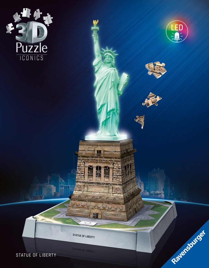Puzzle 3D Iconics: Socha svobody (Noční edice)