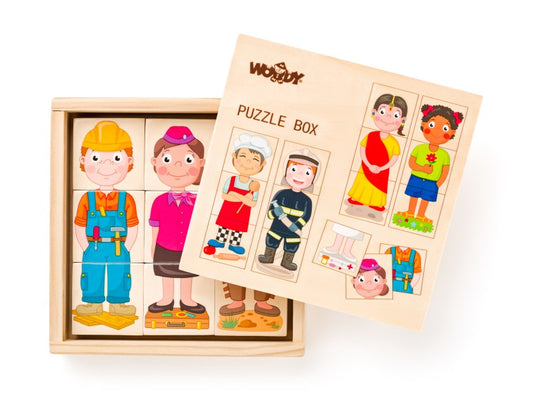 Puzzle - Lidé a povolání z celého světa, v dř. krabičce