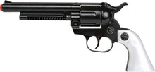 Kovbojský revolver kovový černý 12 ran stříbrná pažba