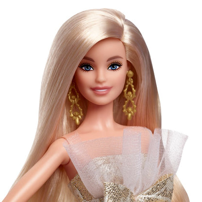 Barbie vánoční panenka blondýnka 2025