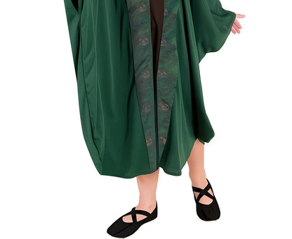 Kostým Kouzelník/Kouzelnice zelený 130/140 cm