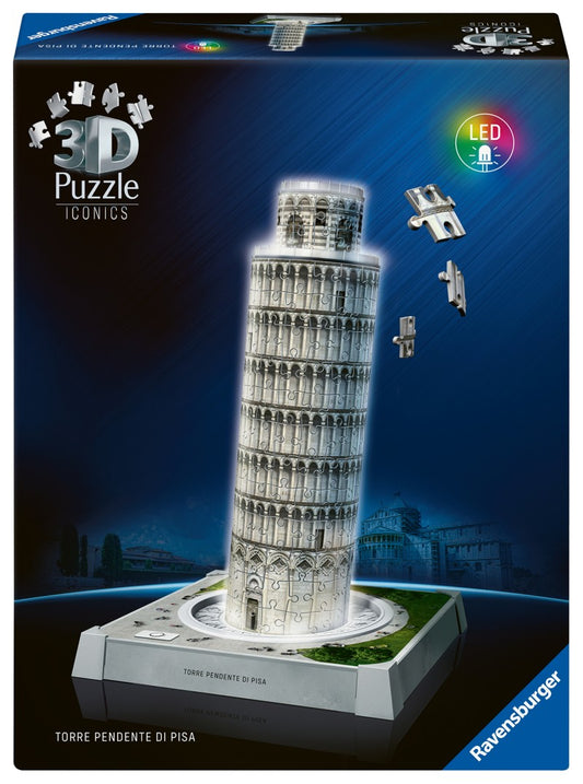 Puzzle 3D Iconics: Šikmá věž v Pise Noční edice