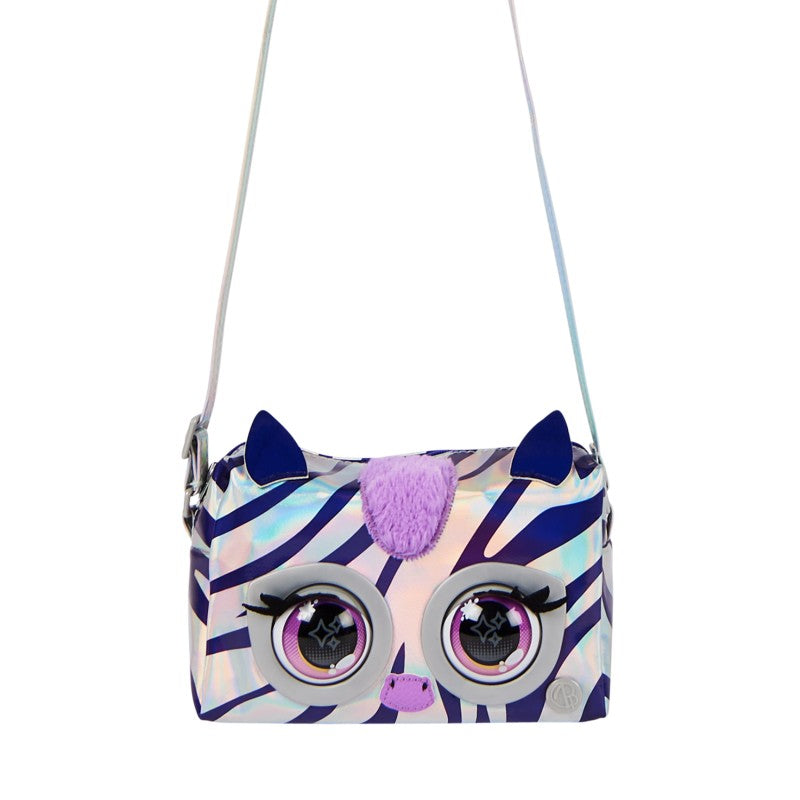 Purse Pets Metalická interaktivní kabelka zebra