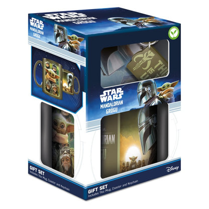Mandalorian a Grogu dárkový set (hnek, podtácek a klíčenka) Bounty Hunters