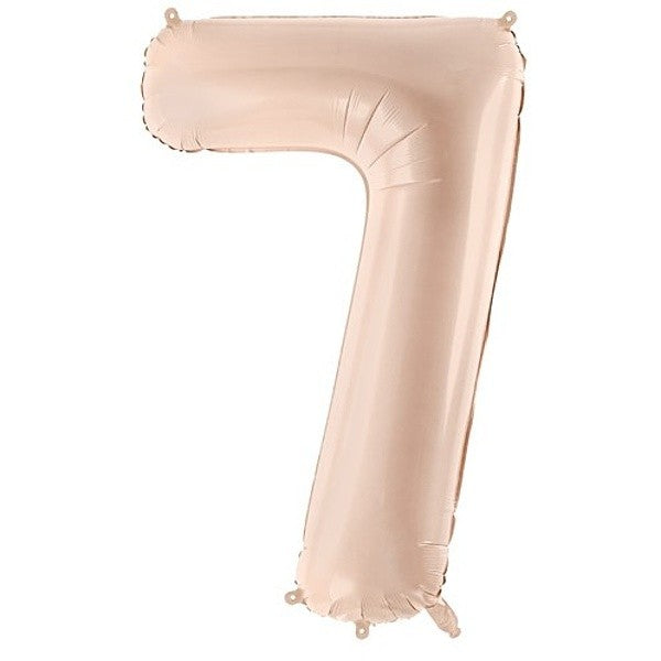 Balónek fóliový číslice "7" tmavě bežový 72 cm