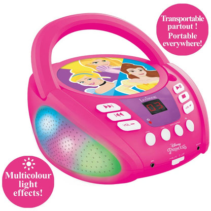 Lexibook CD přehrávač Disney princezny s bluetooth a světelnými efekty