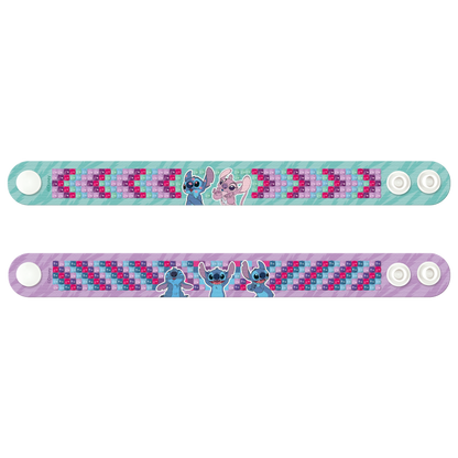 Diamantové malování Stitch - výroba náramků 2 ks