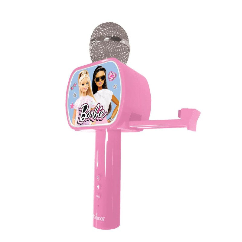 Lexibook bezdrátový karaoke mikrofon Barbie s držákem na telefon