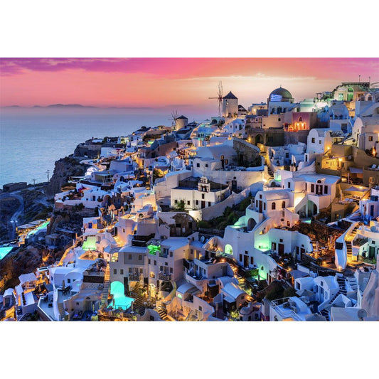 Clementoni - Puzzle 1000 Odstíny Santorini