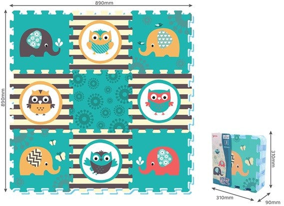 Pěnové puzzle Sloni a sovy 9ks