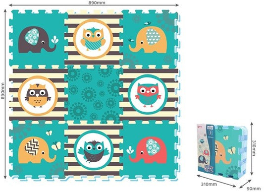 Pěnové puzzle Sloni a sovy 9ks