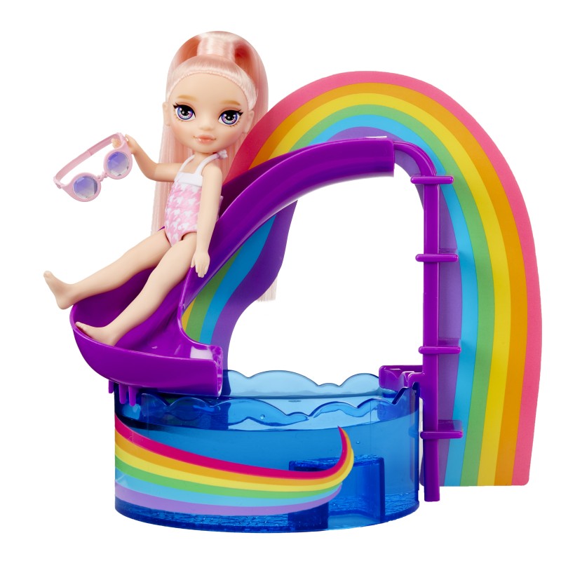 Rainbow High Sada s malou sestřičkou – bazén