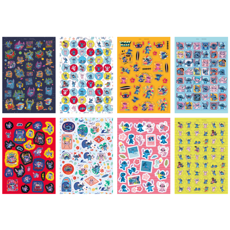 Třpytivé samolepky Stitch A5 8 archů