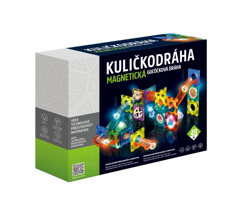 Kuličkodráha magnetická se světlem 49ks